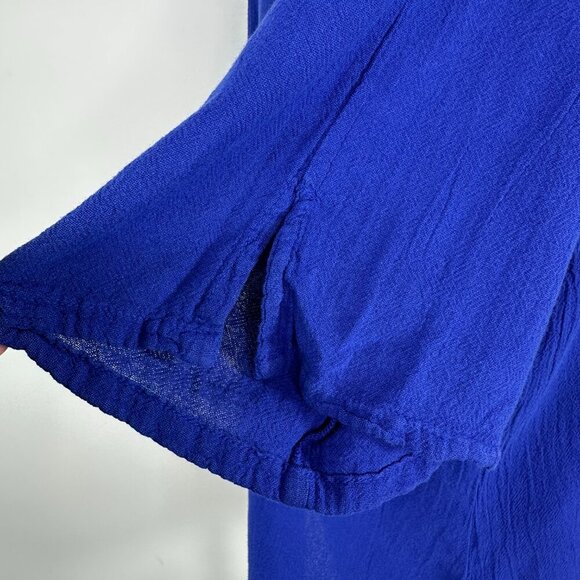 Oh My Gauze Size 2 Blue Cotton 2Pc Short Sleeve Buttons Blouse & Top Lagenlook - Picture 5 of 16